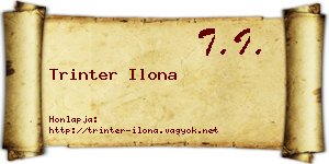 Trinter Ilona névjegykártya